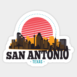 Retro San Antonio, Texas Skyline Sticker